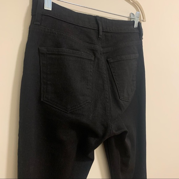 Everlane Black High Rise Straight Crop Fray Hem Jeans Size 26 - Picture 7 of 7